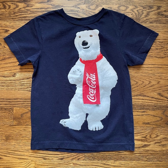 Coca-Cola Kids Navy Polar Bear Short Sleeve T-Shirt (4-5) - Picture 1 of 12